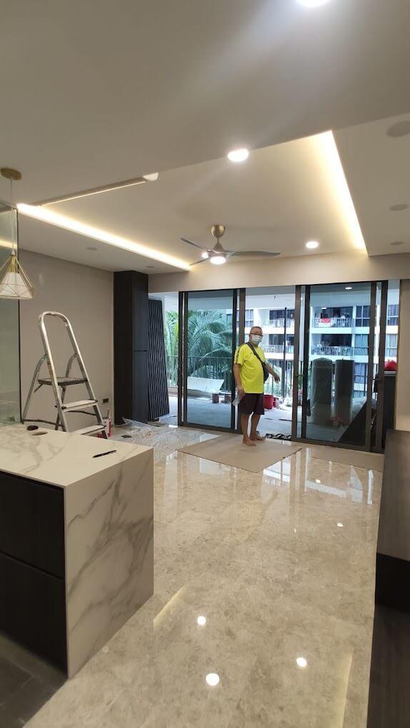 The Minton Condominium modern open-concept living space in Hougang